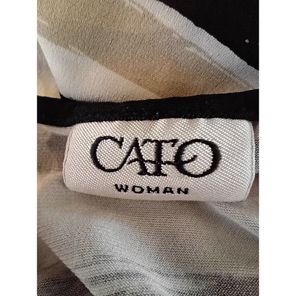 CATO Women's Tunic Top XL Polyester Spandex Striped Neutral Casual Lightweight - Picture 3 of 5